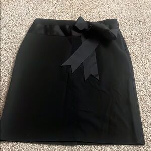 Black Knee-Length Pencil Skirt with Tie Front 335